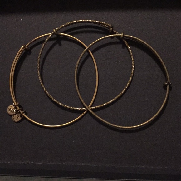 Alex and Ani Jewelry - Alex and ani set of 3 gold bangles